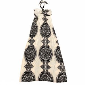 ♥️VINTAGE♥️Strapless Maxi Dress with Beaded Necklace Halter